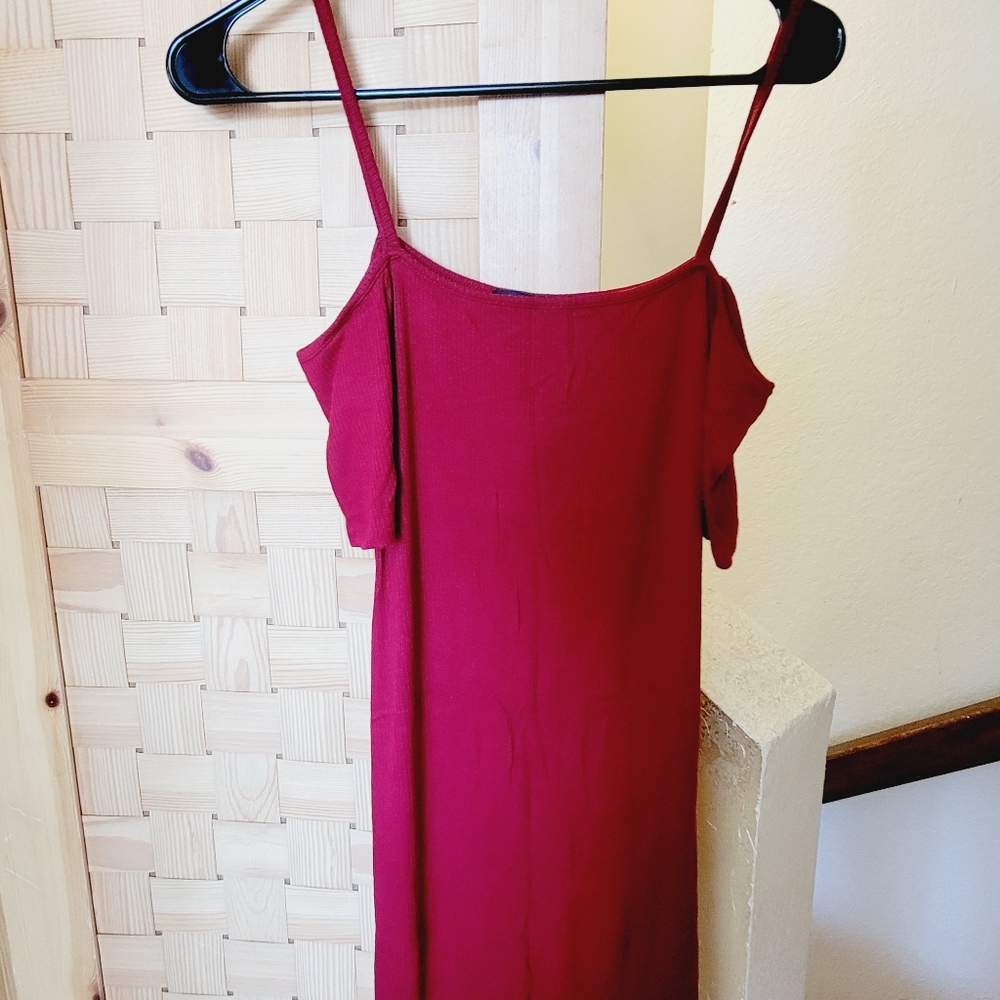 Red Ribbed Dress